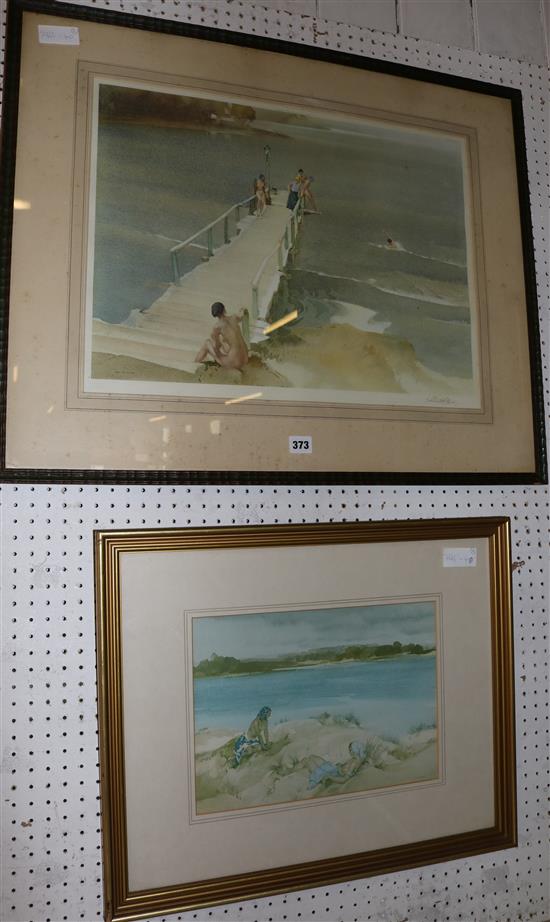 Two Russell Flint prints, signed(-)